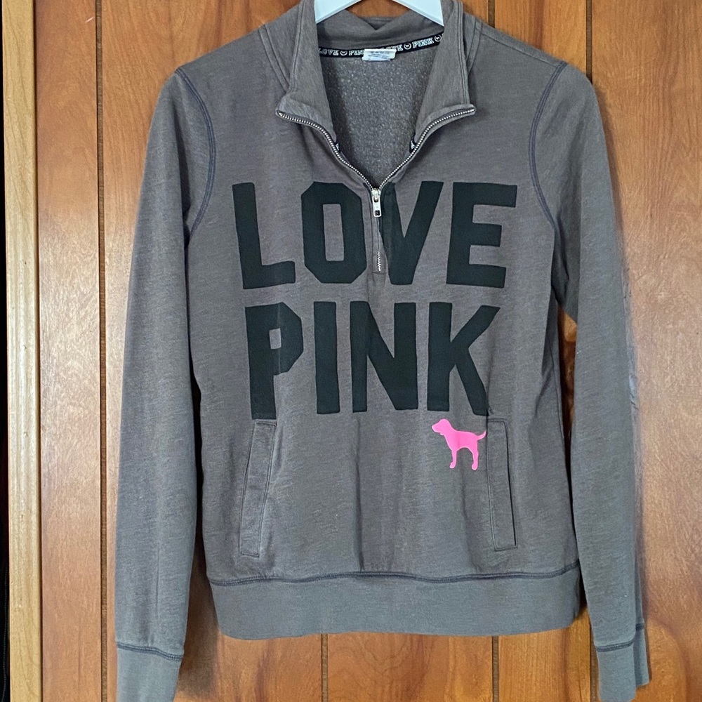 PINK long sleeve quarter zip